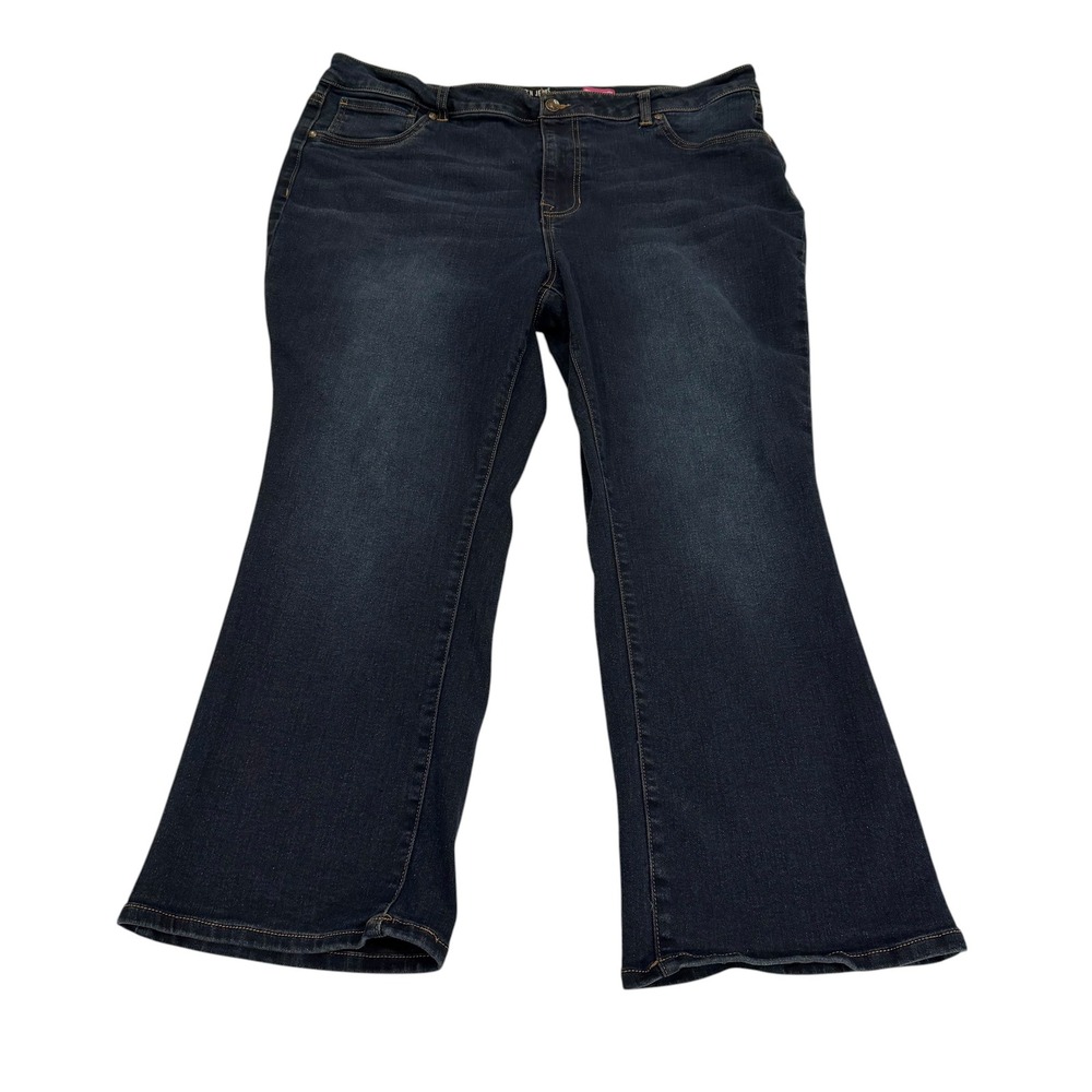 Faith Jeans Womens Plus Size 22W Dark Wash Stretch Jegging Bootcut Brooks Wash